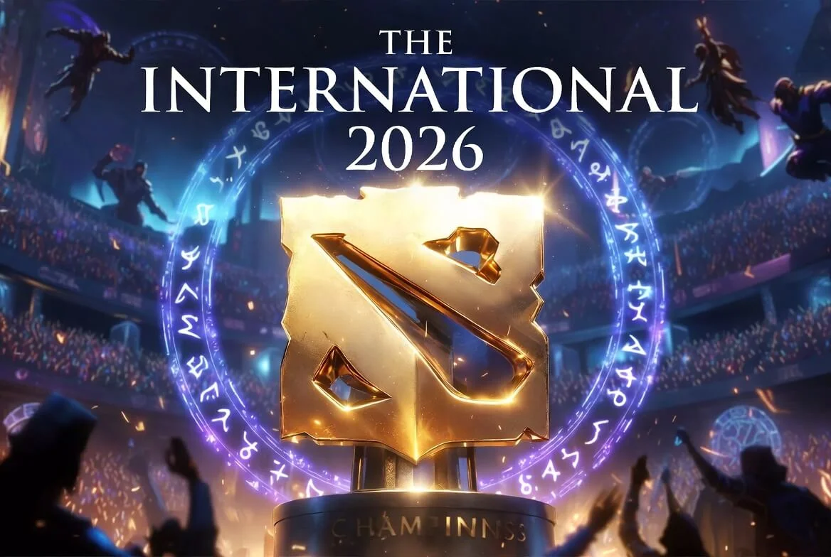 Arte oficial do mundial de Dota 2 em Xangai